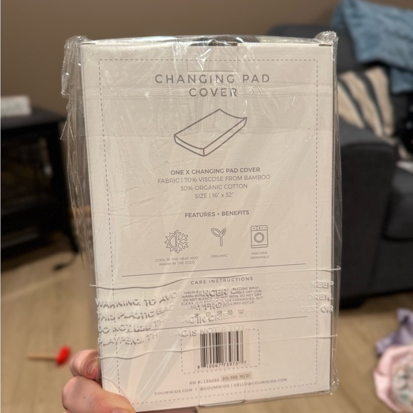 GOUMI nursery changing pad cover in heather grey - Picture 4 of 6